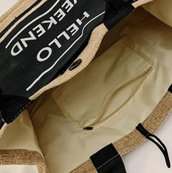 5 STAR RATED Beach Summer Hello Weekend Letter Tote Beach Bag 🏖 - Picture 3 of 5